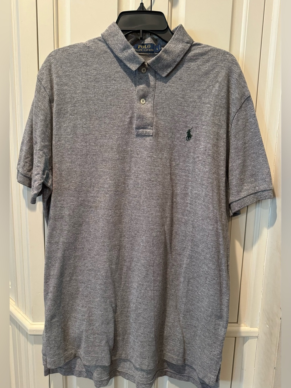 Men’s Polo Ralph Lauren Gray 100% Short Sleeve Polo Shirt - Size Large